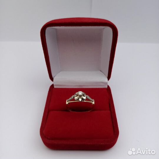 К28. Кольцо с бриллиантом, золото 585 (id 67999)