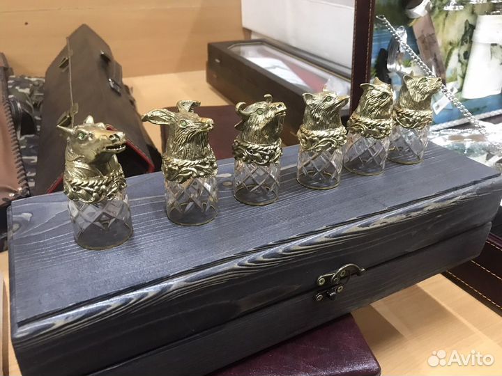 Рюмки подарочные в кейсе, хрусталь