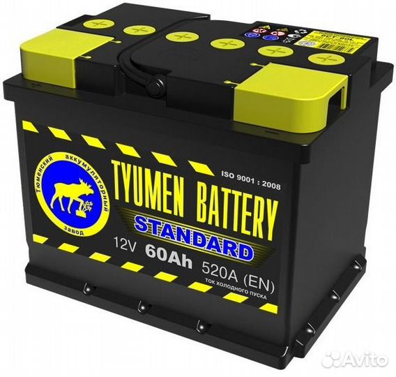 Аккумулятор Тюмень Стандарт 6ст-60 L+ 60 Ач