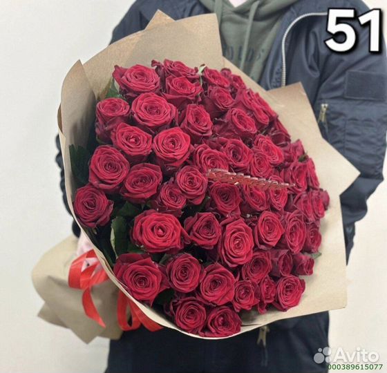 Букет из 51 розы 70см (Арт.61699)