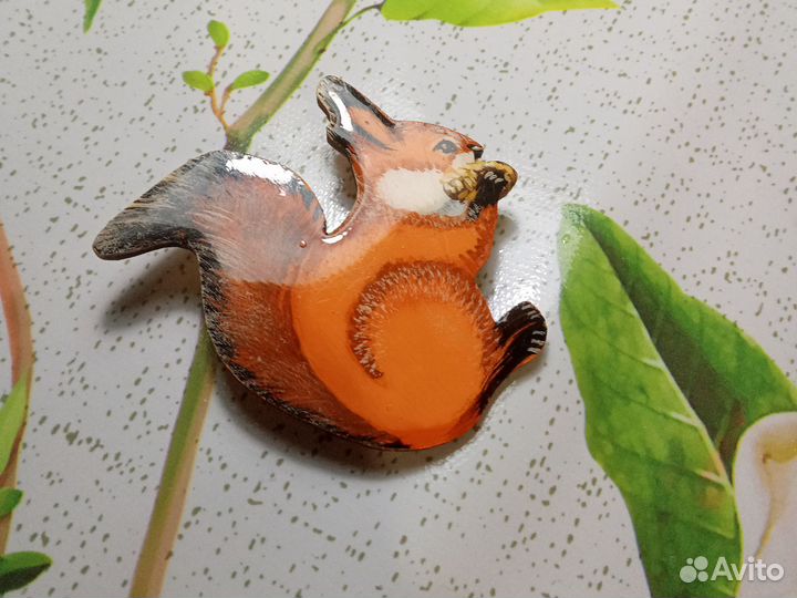 Брошь белка