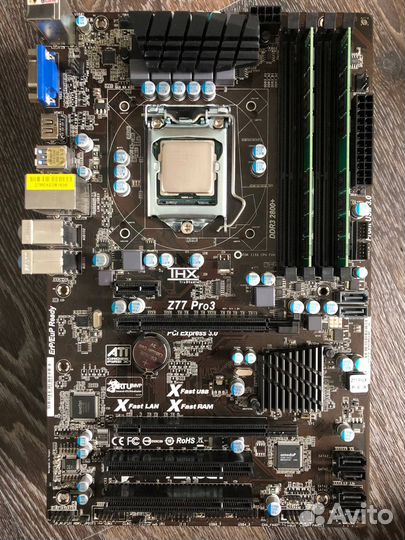Материнская плата 1155 z77 pro3/Проц e3 1270/16gb
