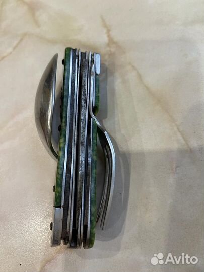 Складной набор, вилка ложка штопор сср