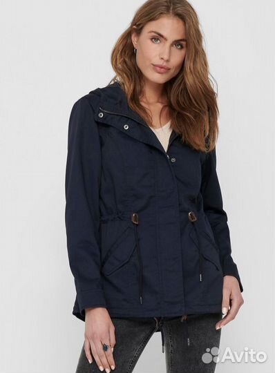 Парка осенняя М темно-синяя