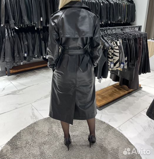 Новый женский кожаный плащ Calvin Klein