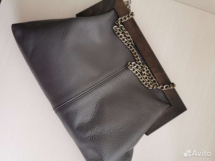 Сумка-клатч женская кожаная Wooden Reticule