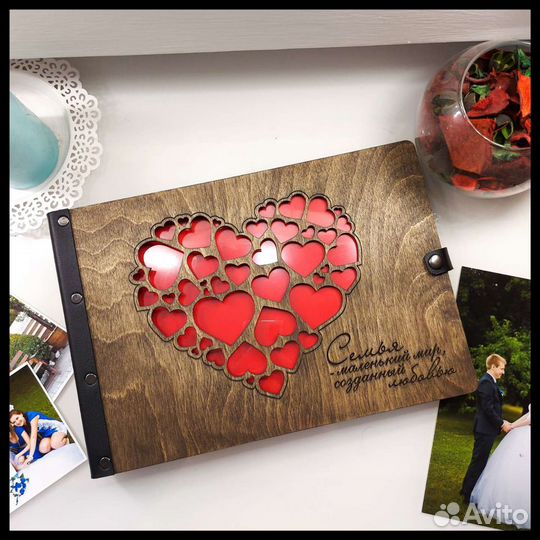 Фотоальбом деревянный