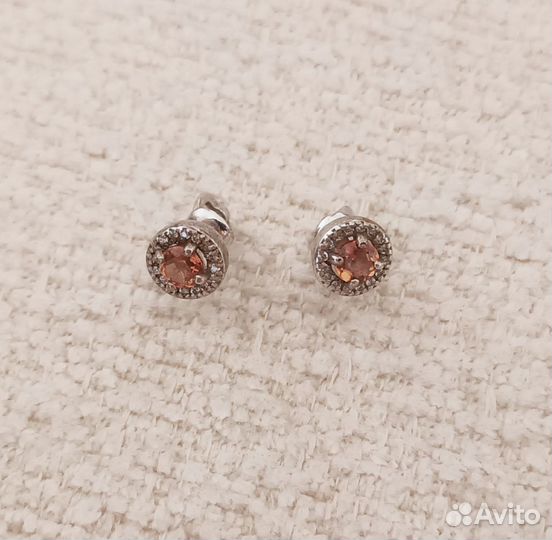 Серьги серебряные(аметист,агат,топаз,гранат)