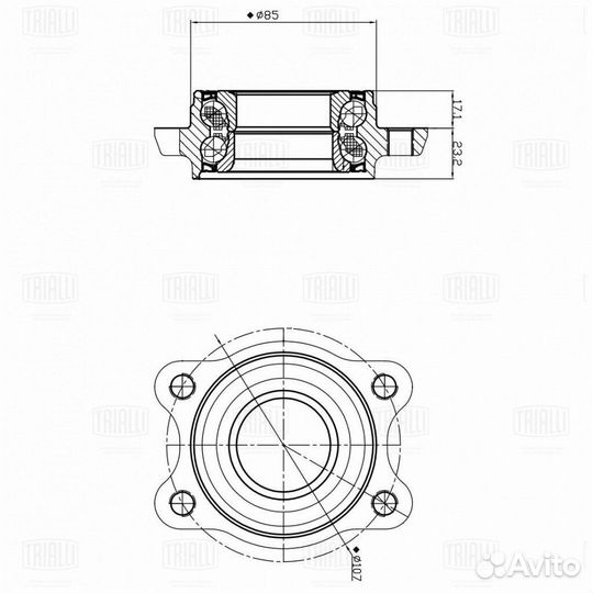 Ступица задняя в сборе с подшипником trialli MR188