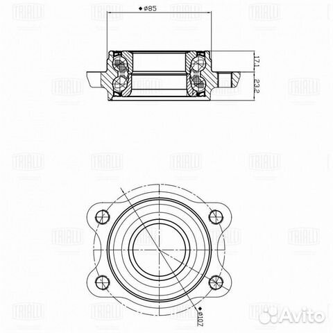 Ступица задняя в сборе с подшипником trialli MR188
