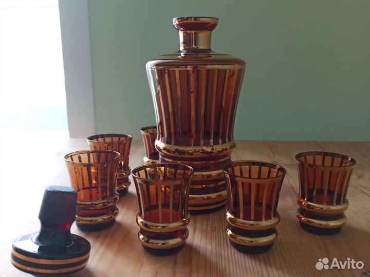 Графин с рюмками богемия