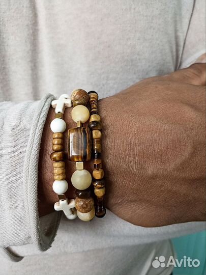 Мужской браслет из натуральных камней