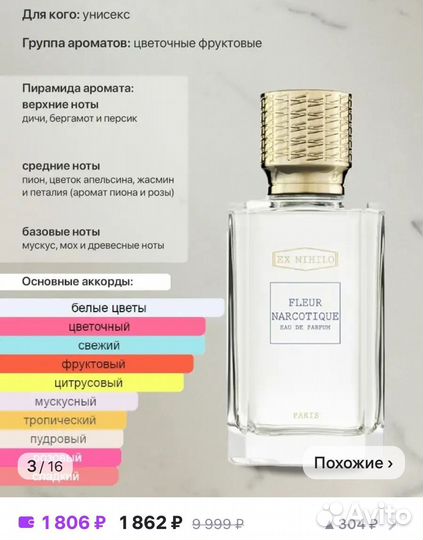 Парфюм fleur narcotique (Tурция)