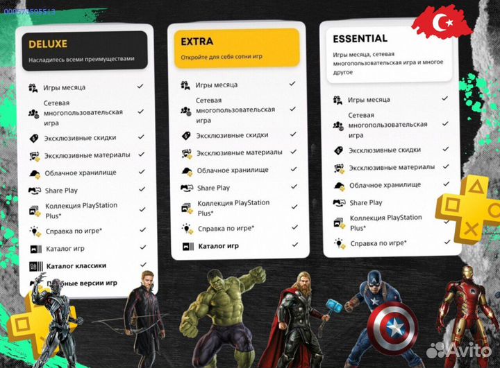 Подписка ps plus Delux+ EA play Турция (Арт.94933)