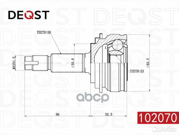 Шрус наружний Deqst 1029 102070 deqst