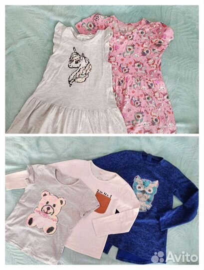 Одежда на девочку 5-7 лет. Пакетом. Рост 104-128см