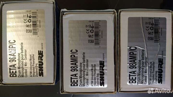 Shure beta 98AMP микрофоны для барабанов (3 kit)