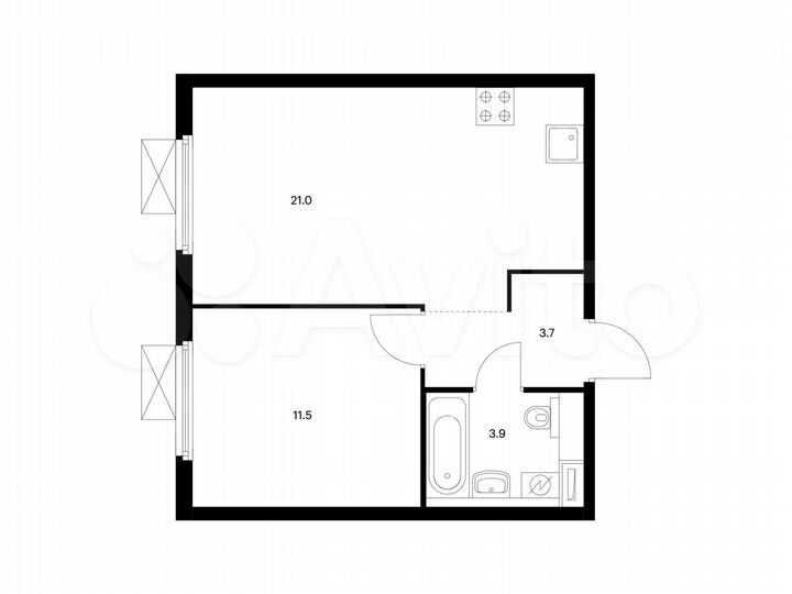 1-к. квартира, 40,1 м², 19/33 эт.