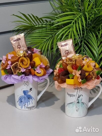 Букеты из орехов и сухофруктов