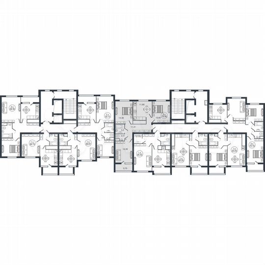 3-к. квартира, 74,4 м², 11/17 эт.