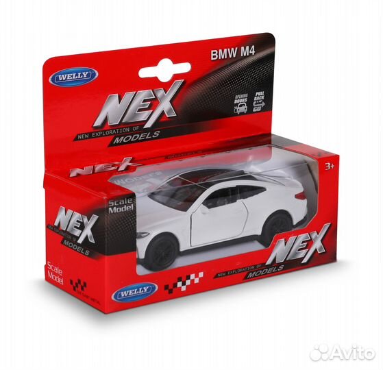 Игрушечная машина Welly BMW M4 инерционная, 1:38