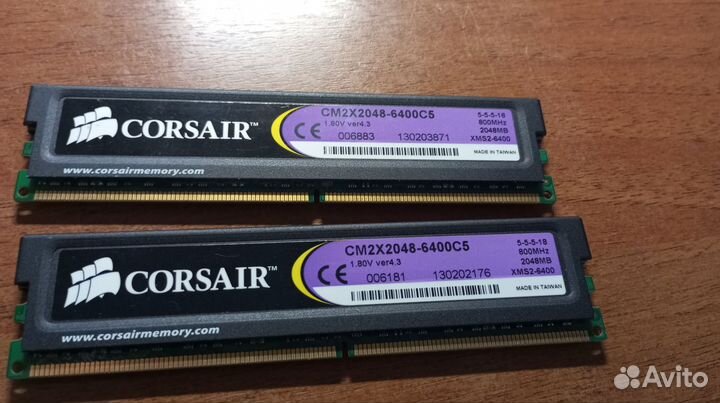 Оперативная память ddr2 Corsair xms2 2gb x2