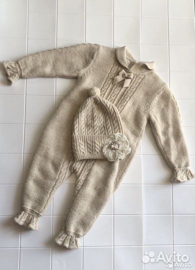 Комбинезон теплый вязанный