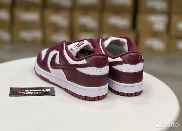 Кеды Nike Dunk Low бордовые (люкс)