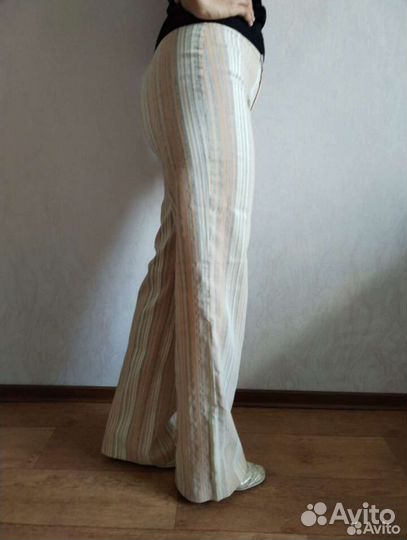 Полосатые винтажные брюки стиль у2к 44-46 размер