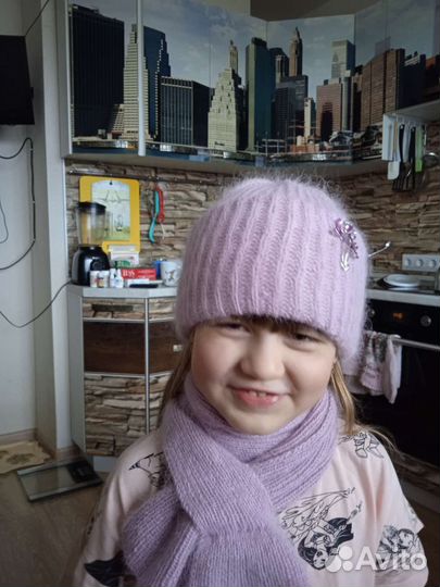 Комплект шапка и шарф для девочки