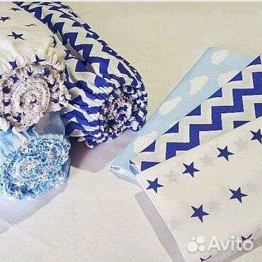 Простынь на резинке детская новая 60*120см хлопок