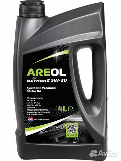 Areol ECO Protect Z 5W30 (4L) масло моторное с