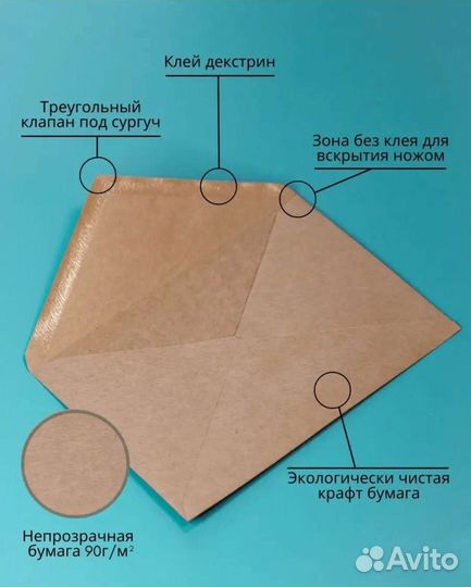 Крафтовые конверты 50 штук