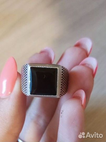 Серебряный перстень с агатом мужской