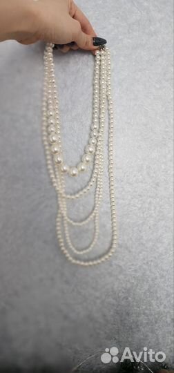 Бусы майорика многоярусные бижутерия