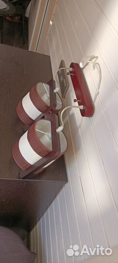 Продаю подвесной светильник из ткани с 2 плафонами