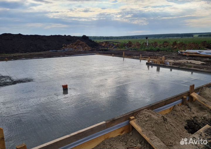 Заливка Фундамента Отмостки двора Бетонные работы