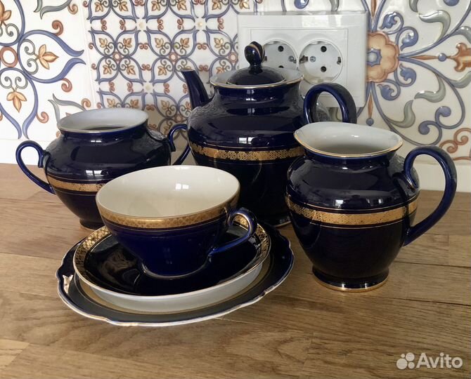 Сервиз чайный кобальтовый лфз