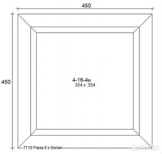 Пластиковое пвх окно 450*450 глухое