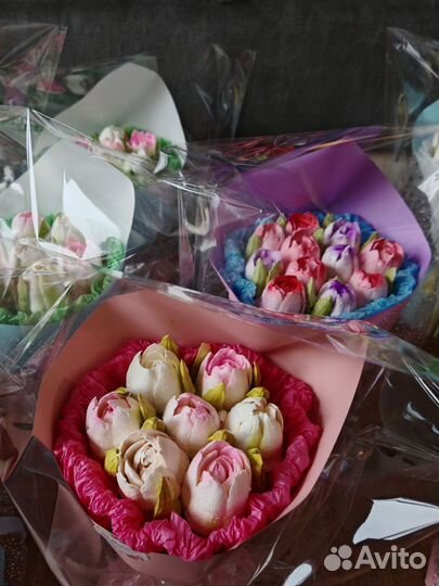 Тюльпаны из зефира на 8 марта