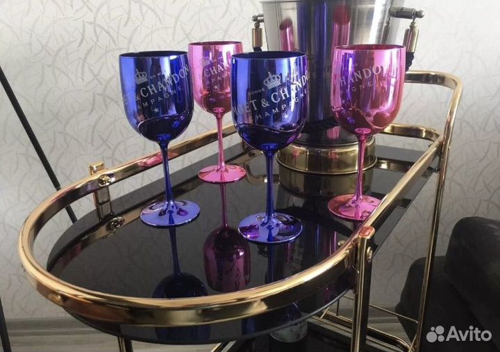 Зеркальные бокалы Moet Chandon (4 цвета)