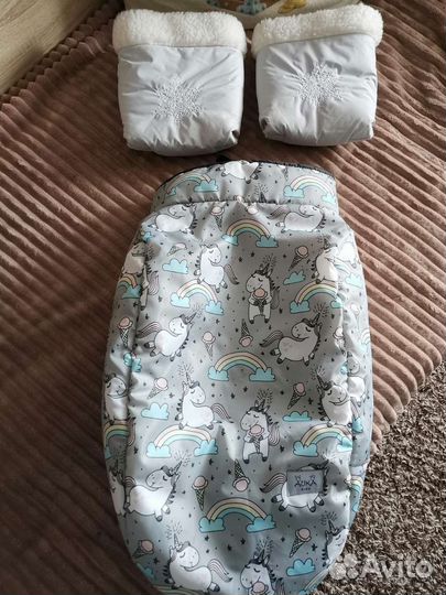 Накидка на ножки чехол муфта перчатки для коляски