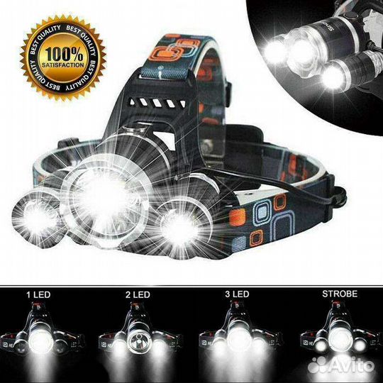 Фонари налобные новые 18650