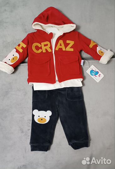 Костюм тёплый детский тройка в наличии Турция