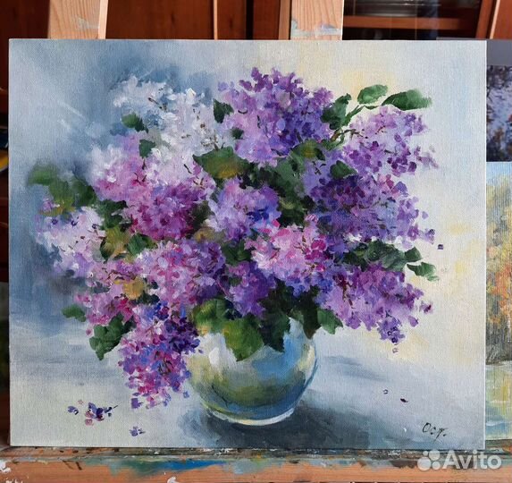 Картина маслом на холсте цветы 