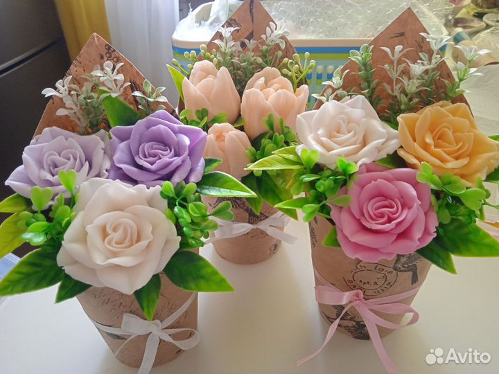 Букет цветов из мыла