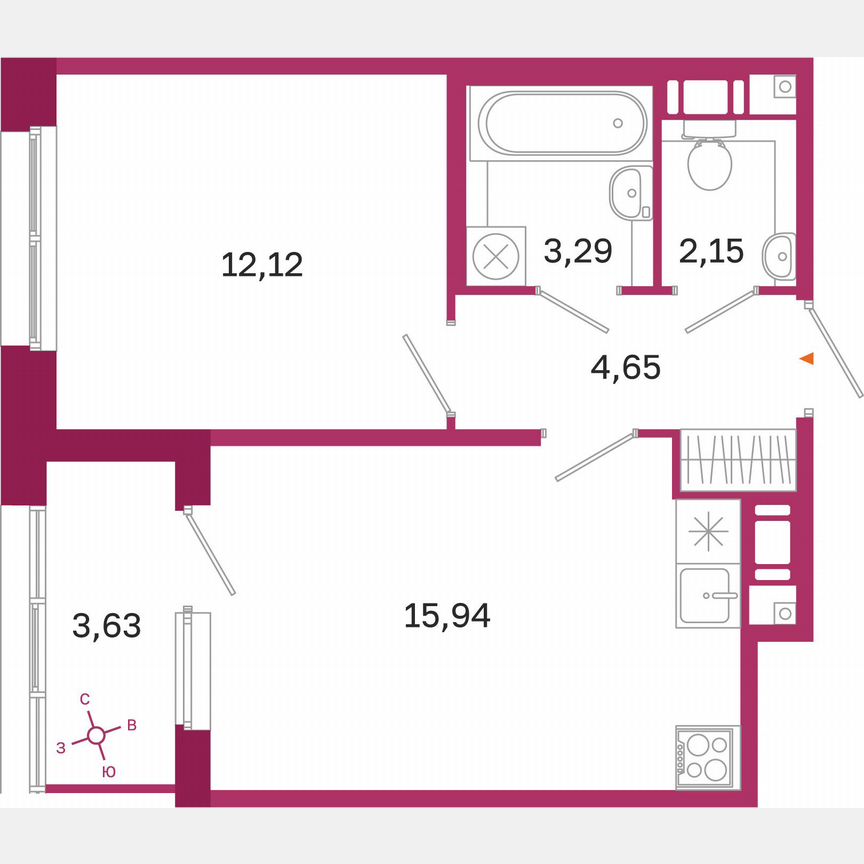 1-к. квартира, 40 м², 3/10 эт.