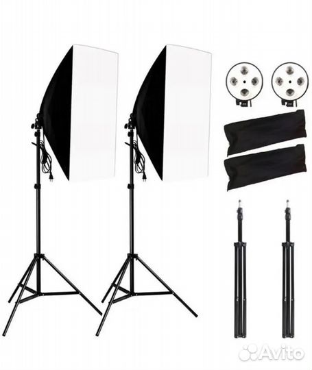 Комплект софтбоксов 2 шт + лампы в подарок