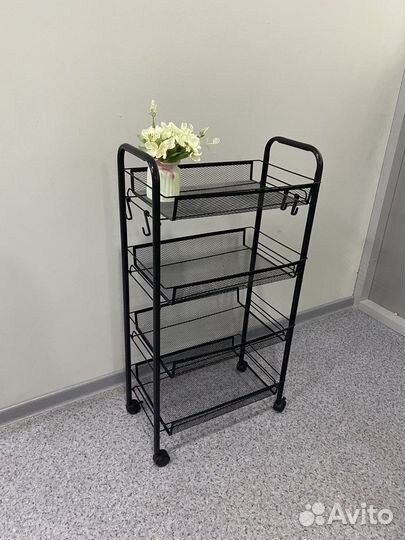 Этажерка тележка металлическая