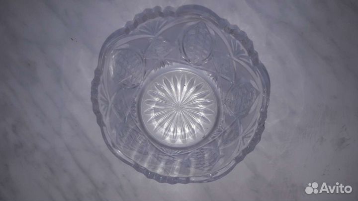 Хрустальный салатник, ваза СССР, селёдочница